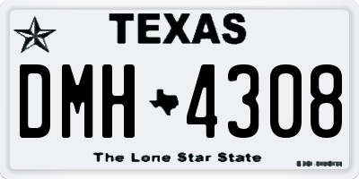 TX license plate DMH4308
