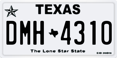 TX license plate DMH4310
