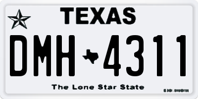 TX license plate DMH4311