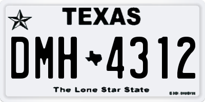 TX license plate DMH4312