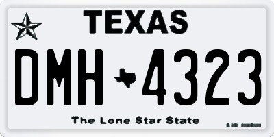 TX license plate DMH4323