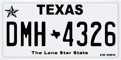TX license plate DMH4326
