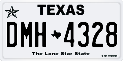 TX license plate DMH4328