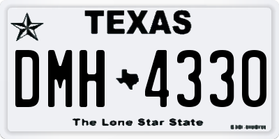 TX license plate DMH4330