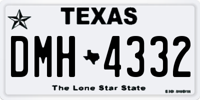 TX license plate DMH4332