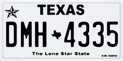 TX license plate DMH4335