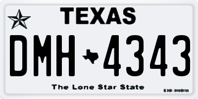 TX license plate DMH4343