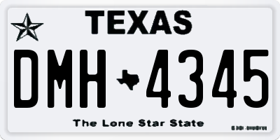 TX license plate DMH4345