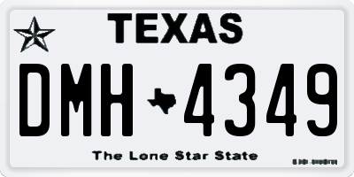 TX license plate DMH4349