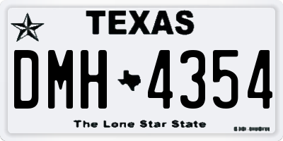 TX license plate DMH4354