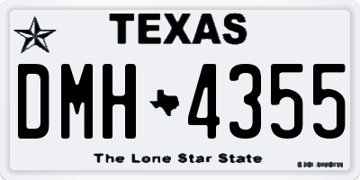 TX license plate DMH4355