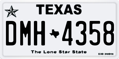 TX license plate DMH4358