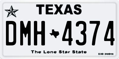 TX license plate DMH4374