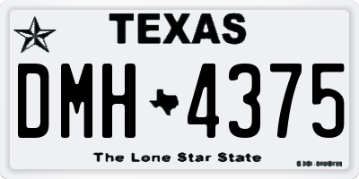 TX license plate DMH4375