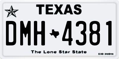 TX license plate DMH4381