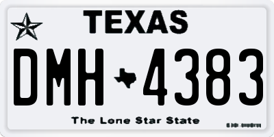 TX license plate DMH4383