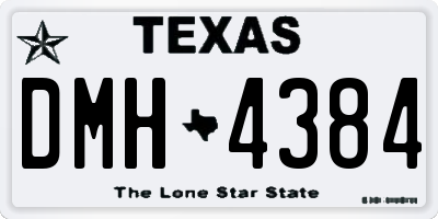 TX license plate DMH4384