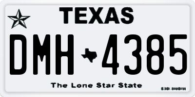 TX license plate DMH4385