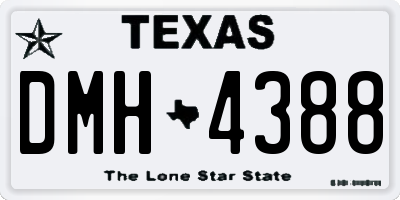 TX license plate DMH4388