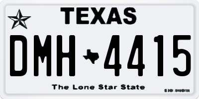 TX license plate DMH4415