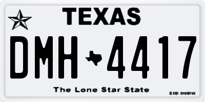 TX license plate DMH4417