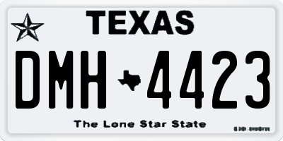 TX license plate DMH4423