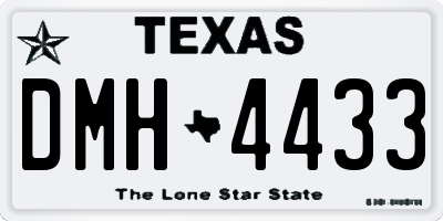 TX license plate DMH4433