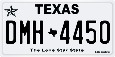 TX license plate DMH4450