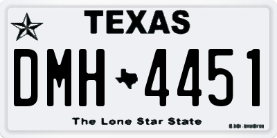 TX license plate DMH4451