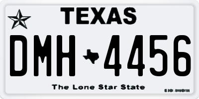 TX license plate DMH4456