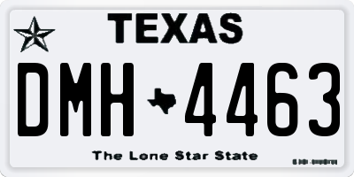 TX license plate DMH4463