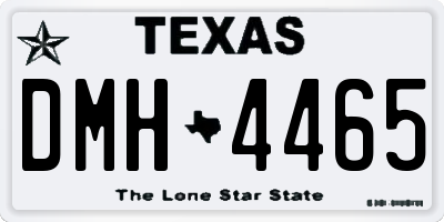 TX license plate DMH4465