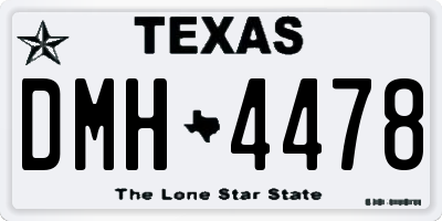 TX license plate DMH4478