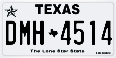 TX license plate DMH4514