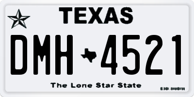 TX license plate DMH4521