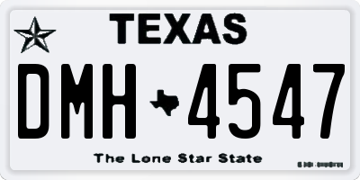TX license plate DMH4547