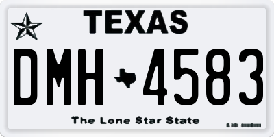 TX license plate DMH4583