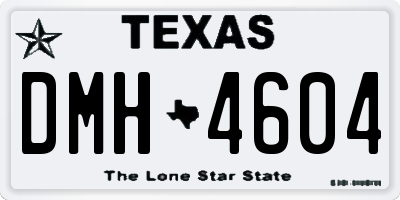 TX license plate DMH4604