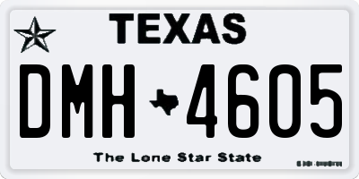TX license plate DMH4605