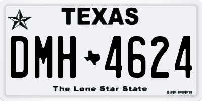 TX license plate DMH4624