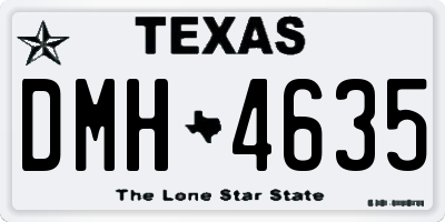 TX license plate DMH4635