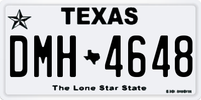 TX license plate DMH4648