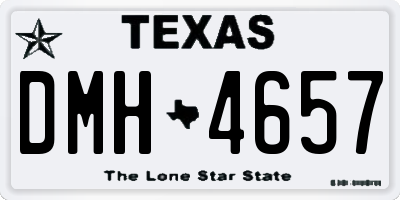 TX license plate DMH4657