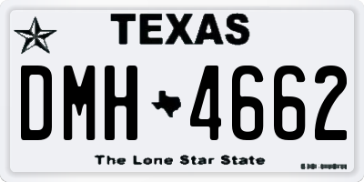 TX license plate DMH4662