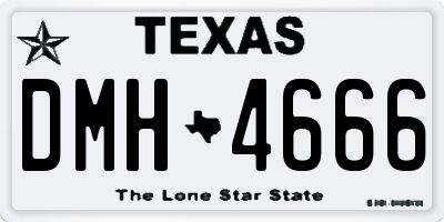 TX license plate DMH4666