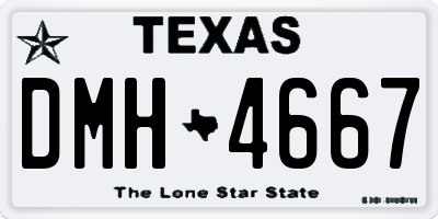 TX license plate DMH4667