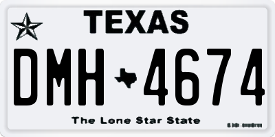 TX license plate DMH4674