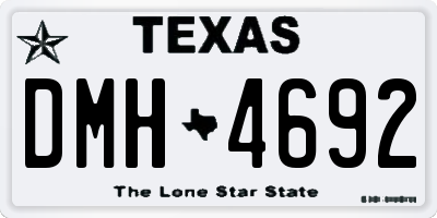 TX license plate DMH4692
