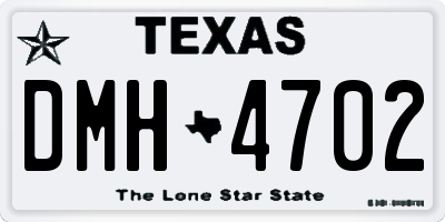 TX license plate DMH4702