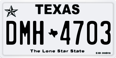 TX license plate DMH4703